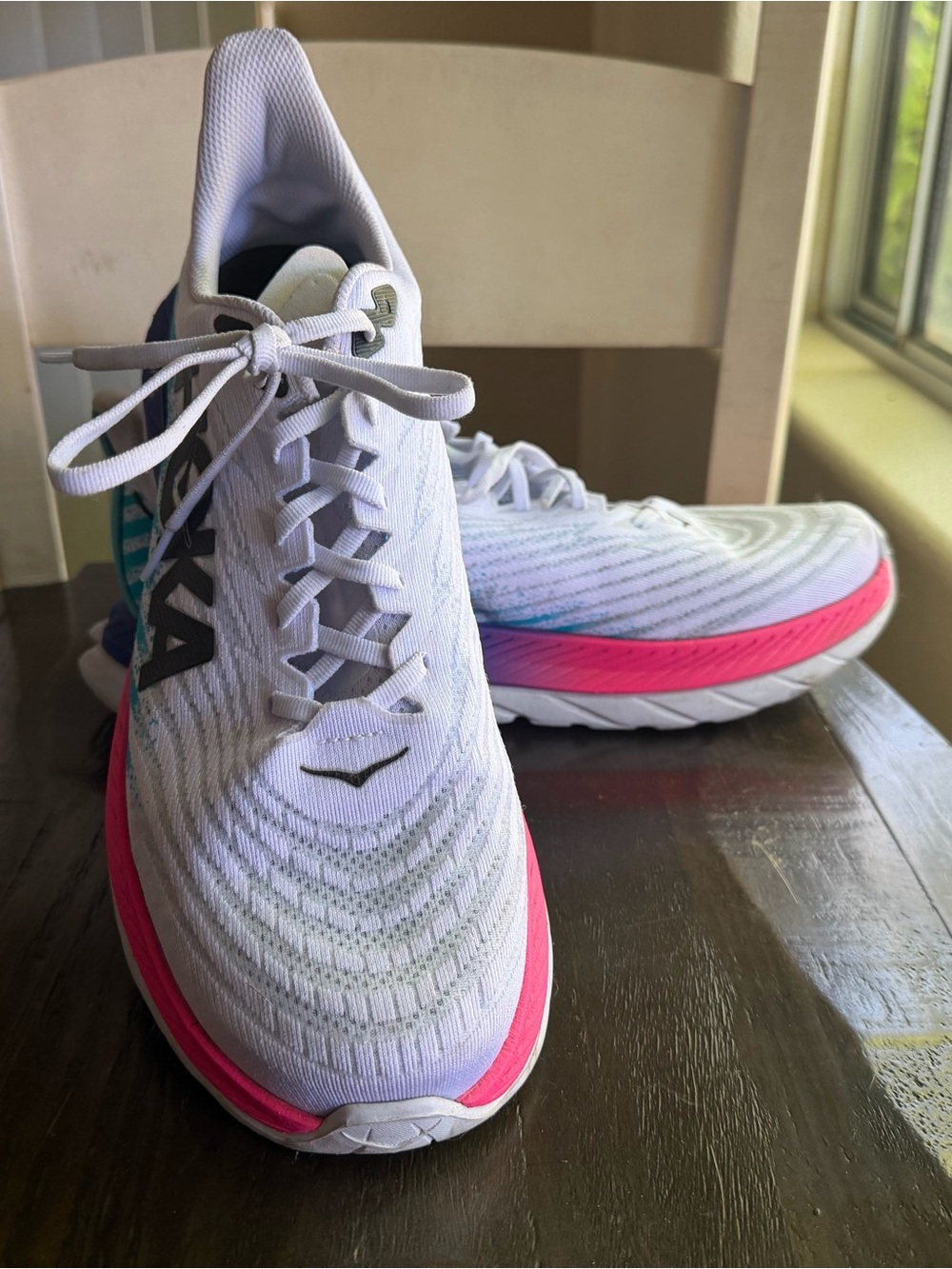 Hoka Men Running Shoes with Pink & Blue Accents - Picture 6 of 6